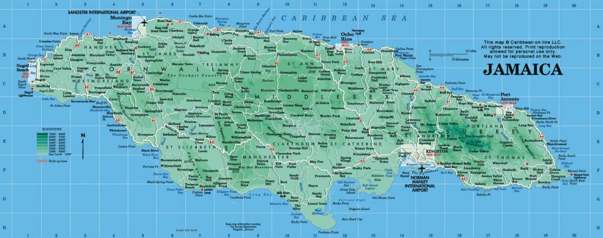 mapa jamajky