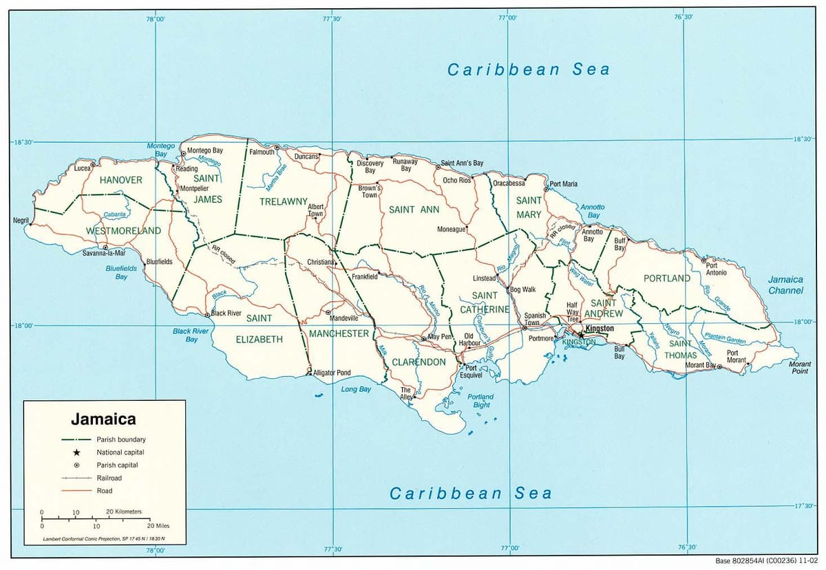 Mapa black river, jamajka