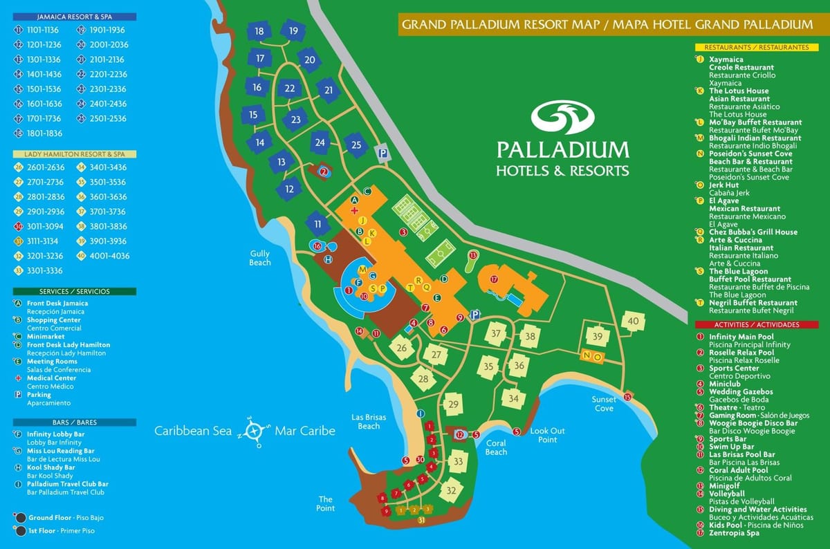 Mapa grand palladium jamaica resort