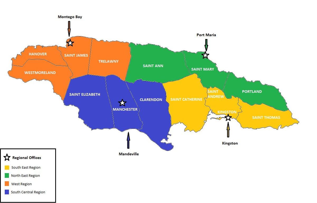 Mapa hospodářské jamajka