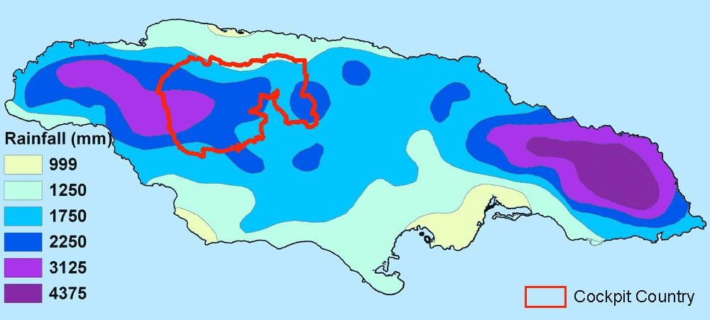 Mapa jamajky klimatu