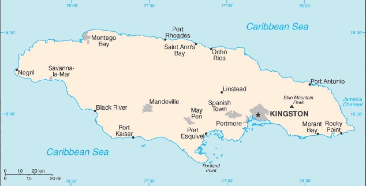 Mapa jamajky 