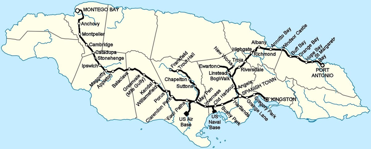 Mapa jamajky vlakové nádraží