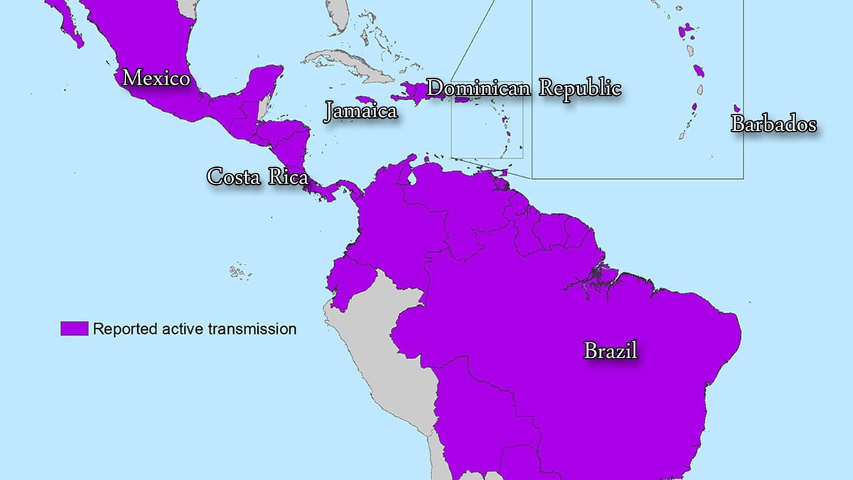 Mapa jamajky zika