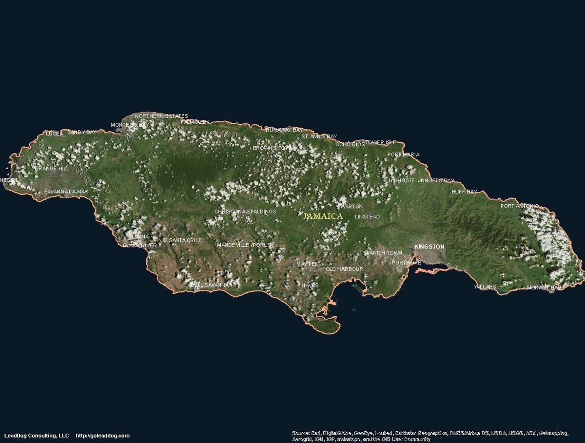 Mapa leteckých jamajka