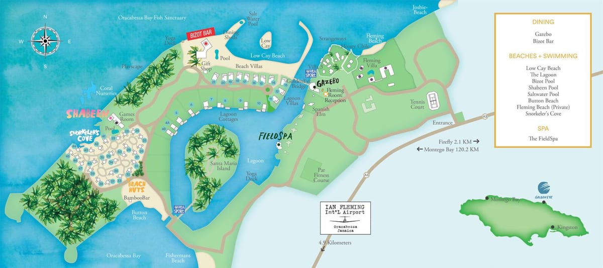 Mapa jamajky středisek