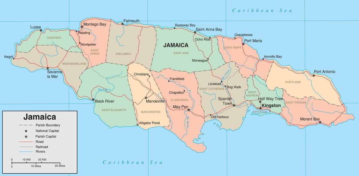 Mapa politického jamajka