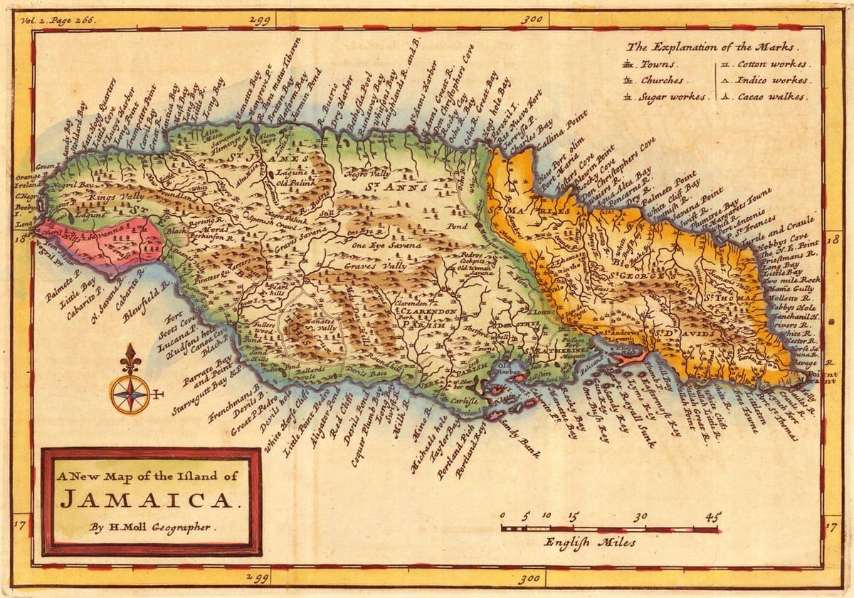 Mapa staré jamajka