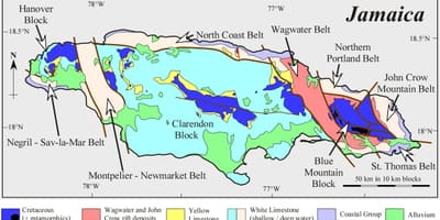 Mapa geologických jamajka