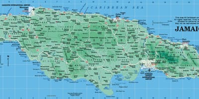 Zeměpisná mapa jamajky
