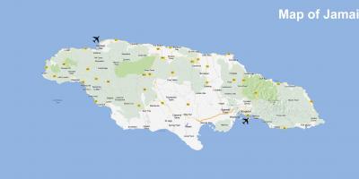 Mapa jamajky, letiště a střediska