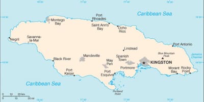 Mapa jamajky 