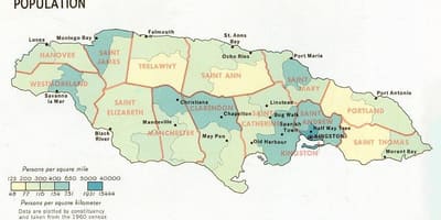 Populace mapa jamajky