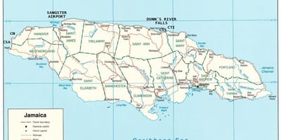 Mapa jamajky dunn river falls