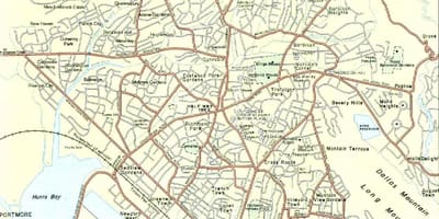 Mapa kingston jamajka čtvrtí