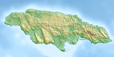Mapa reliéfu jamajka