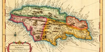 Mapa vintage jamajka